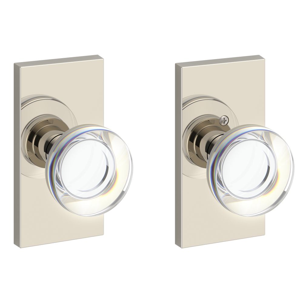 Baldwin Reserve FDCCYCFR055 Full Dummy Contemporary Crystal Knob and Contemporary 5" Rose Lifetime Bright Nickel Finish