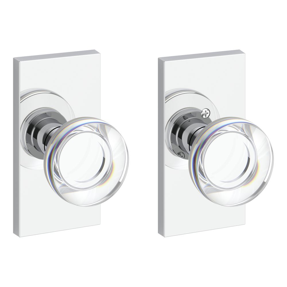 Baldwin Reserve FDCCYCFR260 Full Dummy Contemporary Crystal Knob and Contemporary 5" Rose Bright Chrome Finish