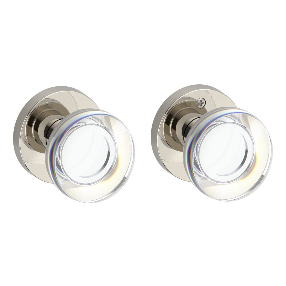 Baldwin Reserve FDCCYCRR055 Full Dummy Contemporary Crystal Knob and Contemporary Round Rose Lifetime Bright Nickel Finish