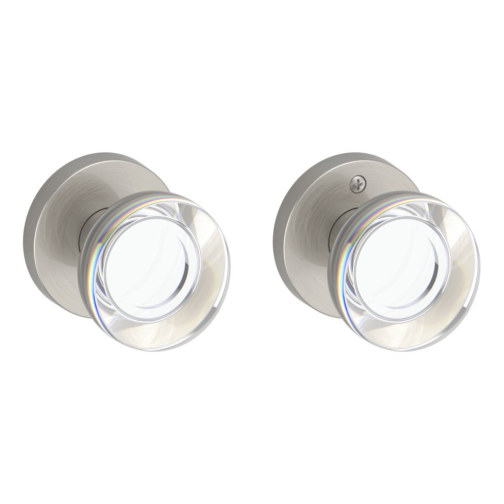 Baldwin Reserve FDCCYCRR150 Full Dummy Contemporary Crystal Knob and Contemporary Round Rose Satin Nickel Finish