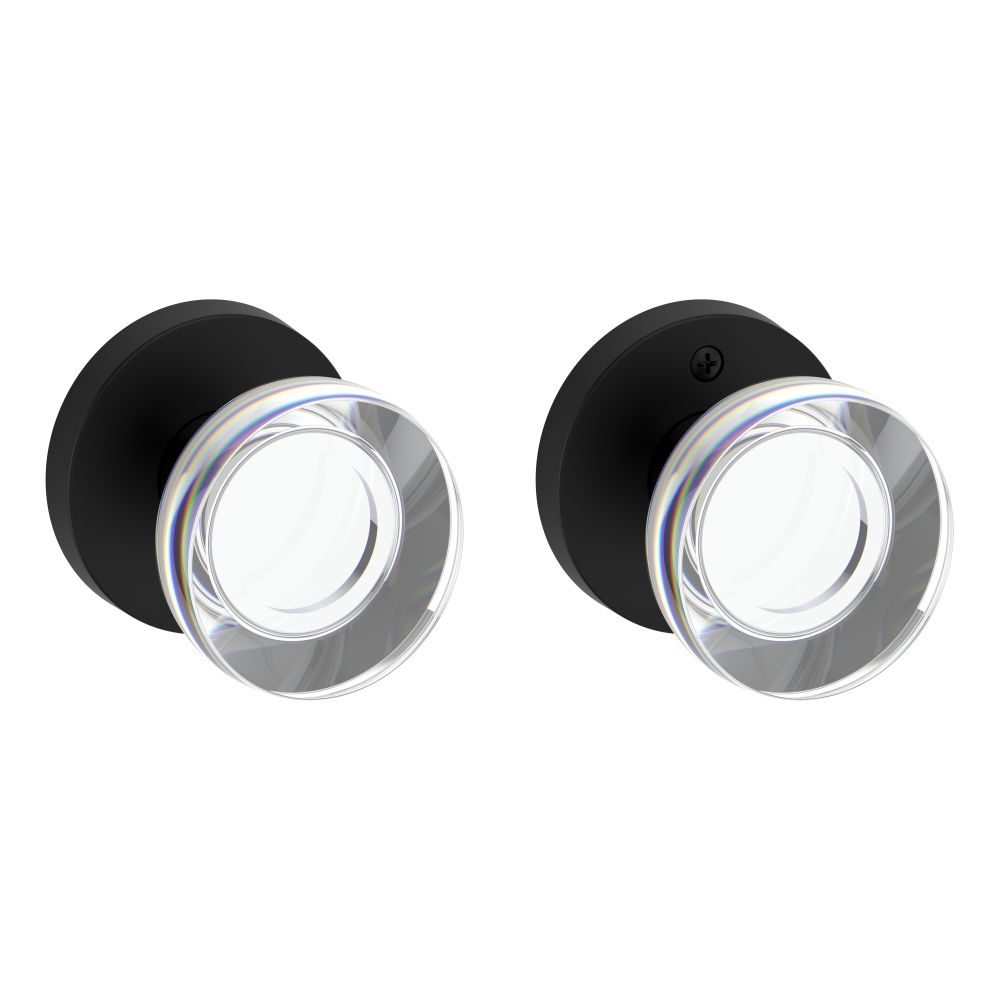 Baldwin Reserve FDCCYCRR190 Full Dummy Contemporary Crystal Knob and Contemporary Round Rose Satin Black Finish