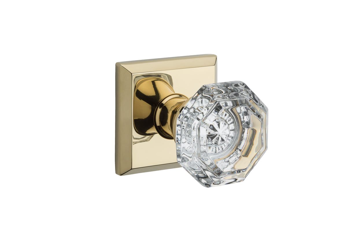 Baldwin Reserve FDCRYTSR003 Full Dummy Crystal Knob and Traditional Square Rose Lifetime Brass Finish