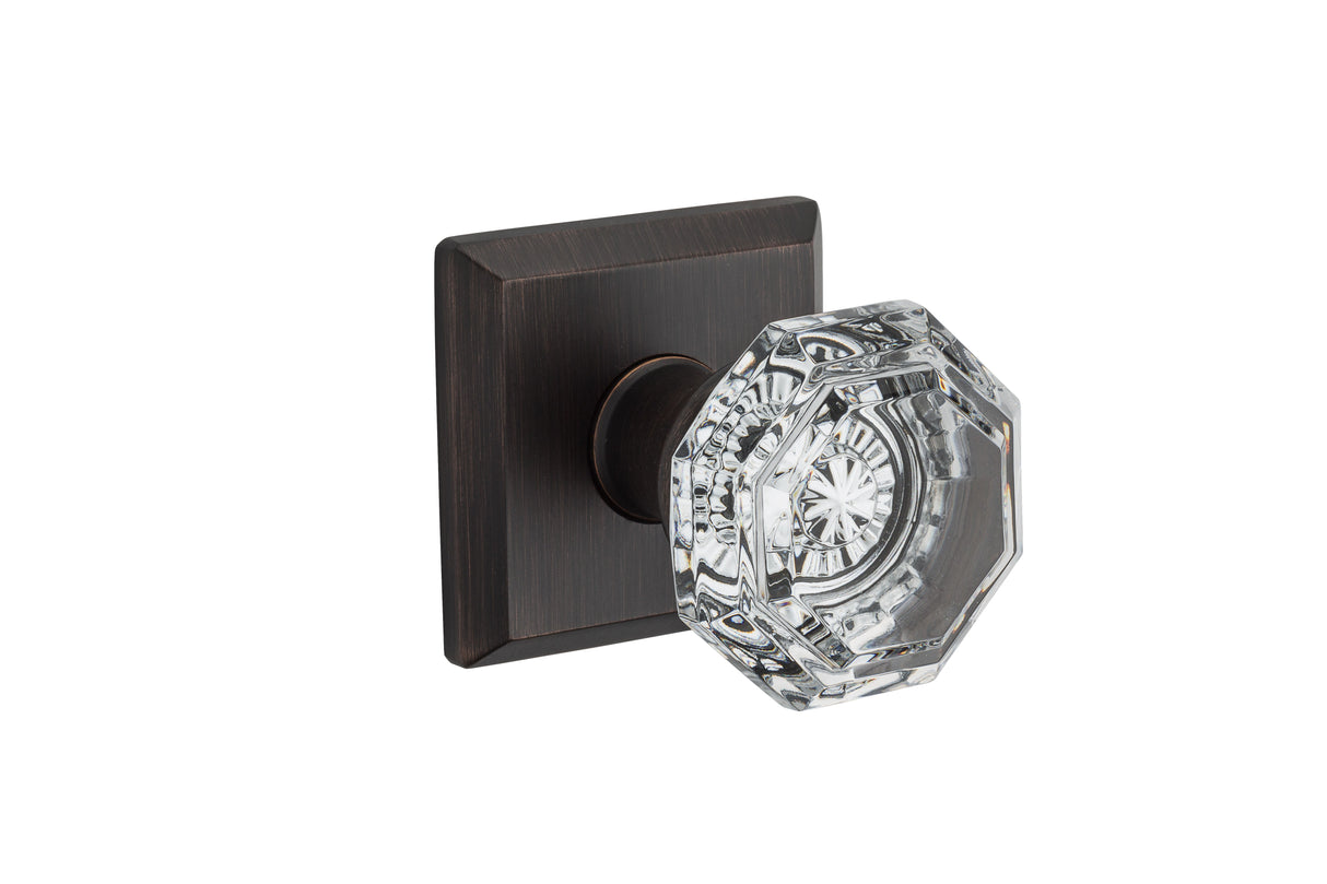 Baldwin Reserve FDCRYTSR112 Full Dummy Crystal Knob and Traditional Square Rose Venetian Bronze Finish