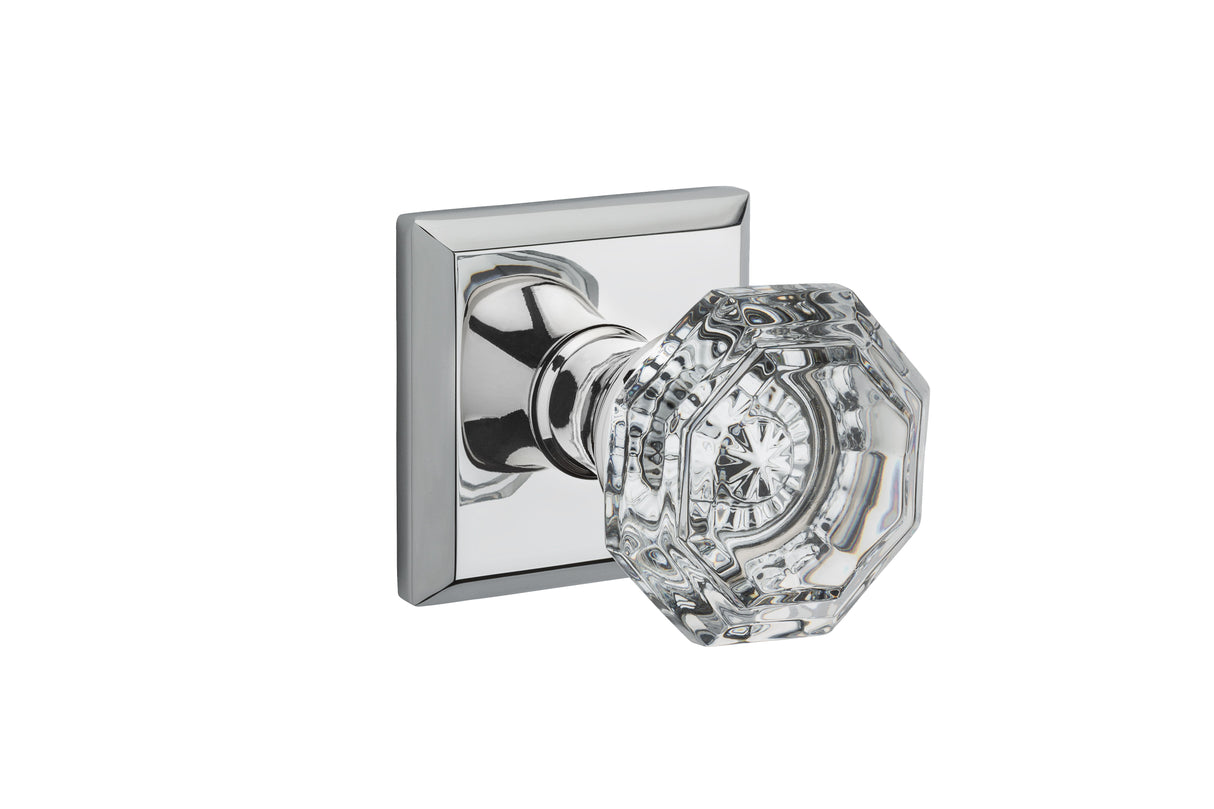 Baldwin Reserve FDCRYTSR260 Full Dummy Crystal Knob and Traditional Square Rose Bright Chrome Finish