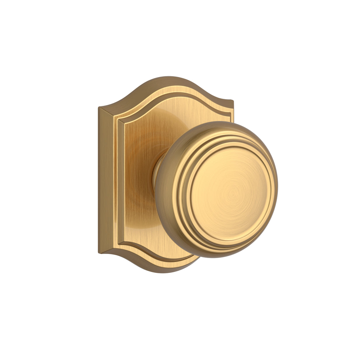 Baldwin Reserve FDTRATAR044 Full Dummy Traditional Knob and Traditional Arch Rose Lifetime Satin Brass Finish