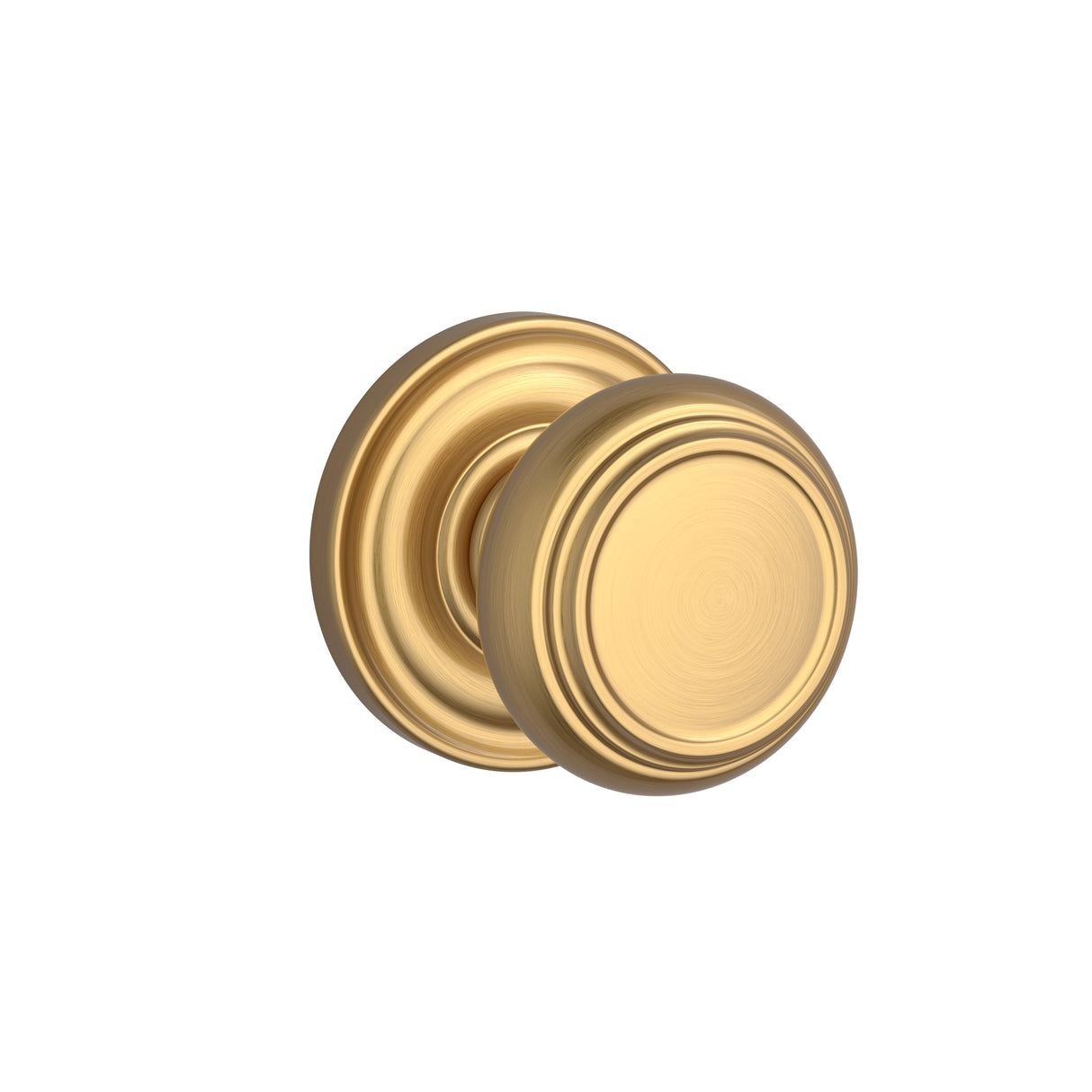 Baldwin Reserve FDTRATRR044 Full Dummy Traditional Knob and Traditional Round Rose Lifetime Satin Brass Finish