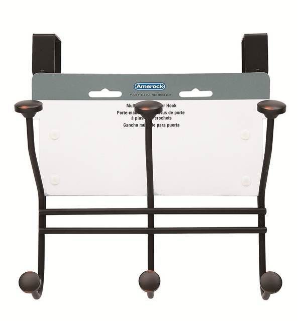 Amerock H55548ORB Multi Over-the-Door Hook Rack Oil Rubbed Bronze Finish