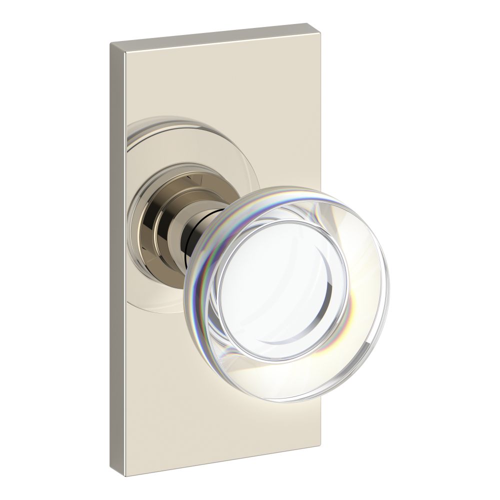 Baldwin Reserve HDCCYCFR055 Half Dummy Contemporary Crystal Knob and Contemporary 5" Rose Lifetime Bright Nickel Finish