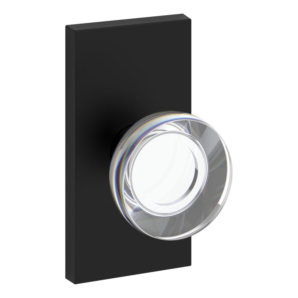 Baldwin Reserve HDCCYCFR190 Half Dummy Contemporary Crystal Knob and Contemporary 5" Rose Satin Black Finish