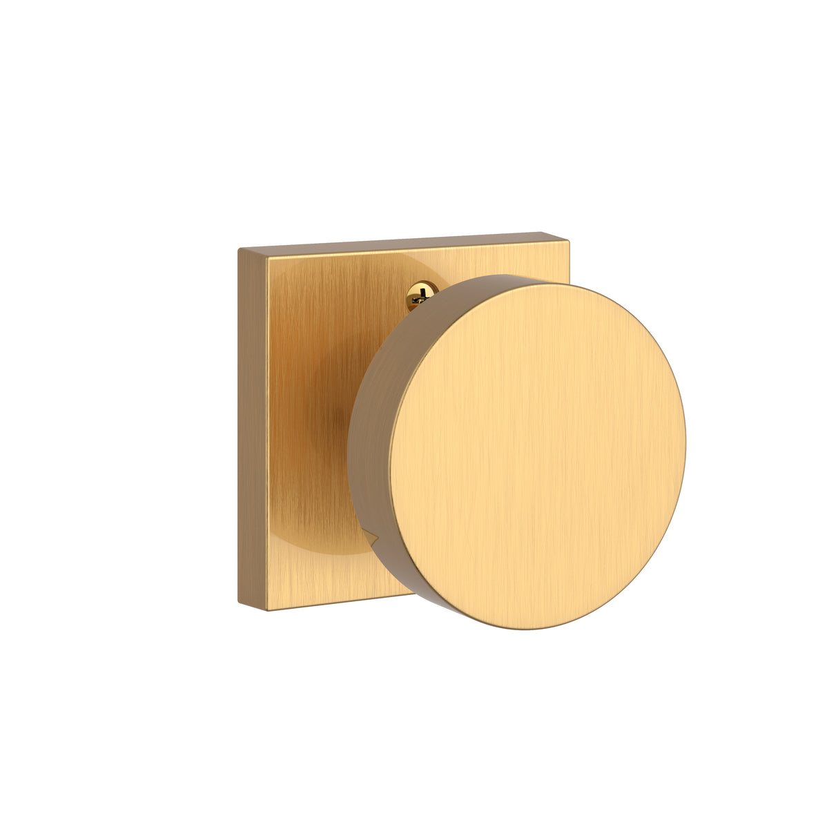 Baldwin Reserve HDCONCSR044 Half Dummy Contemporary Knob and Contemporary Square Rose Lifetime Satin Brass Finish