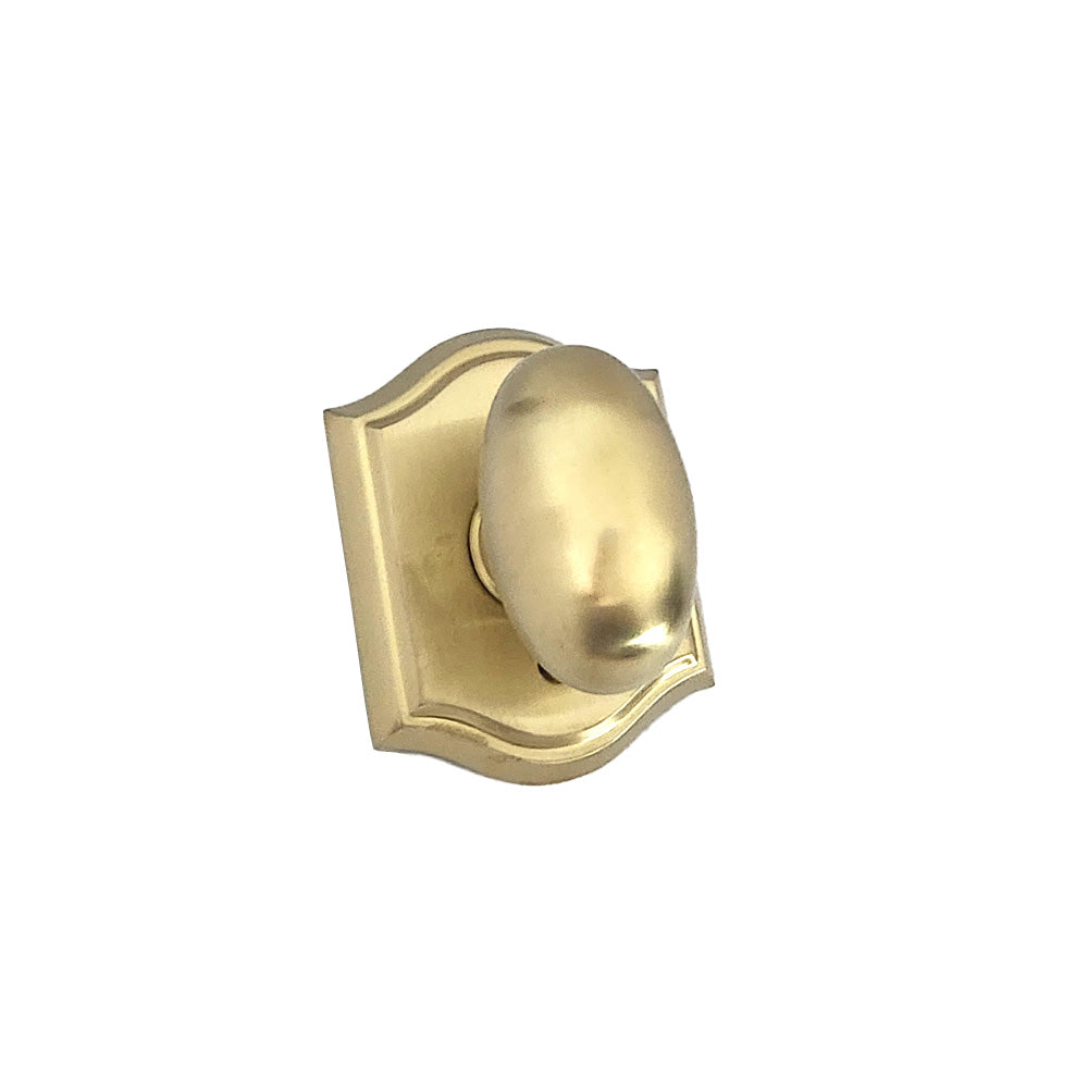 Baldwin Reserve HDELLTAR044 Half Dummy Ellipse Knob and Traditional Arch Rose Lifetime Satin Brass Finish