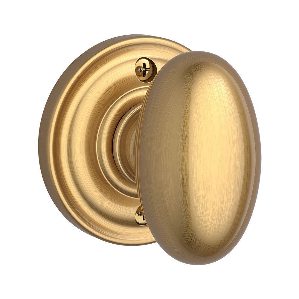 Baldwin Reserve HDELLTRR044 Half Dummy Ellipse Knob and Traditional Round Rose Lifetime Satin Brass Finish