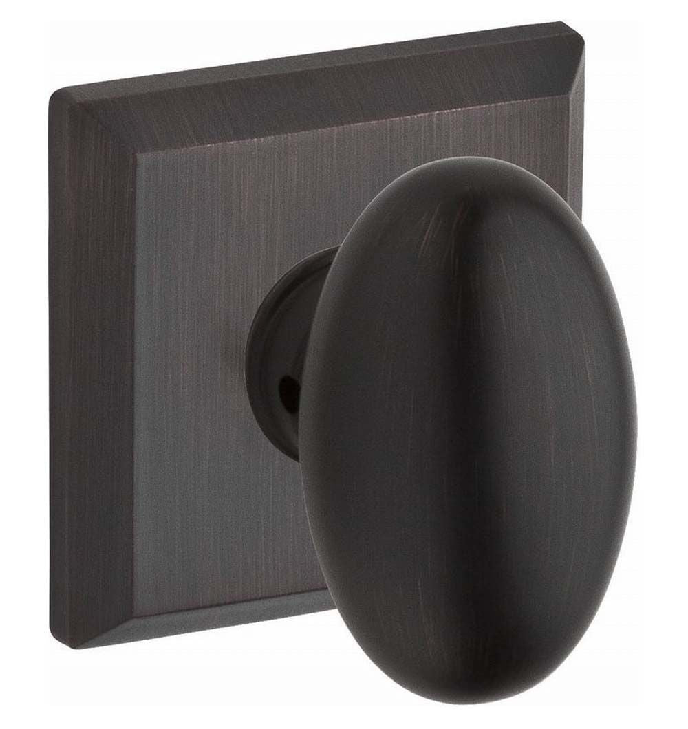 Baldwin Reserve HDELLTSR112 Half Dummy Ellipse Knob and Traditional Square Rose Venetian Bronze Finish