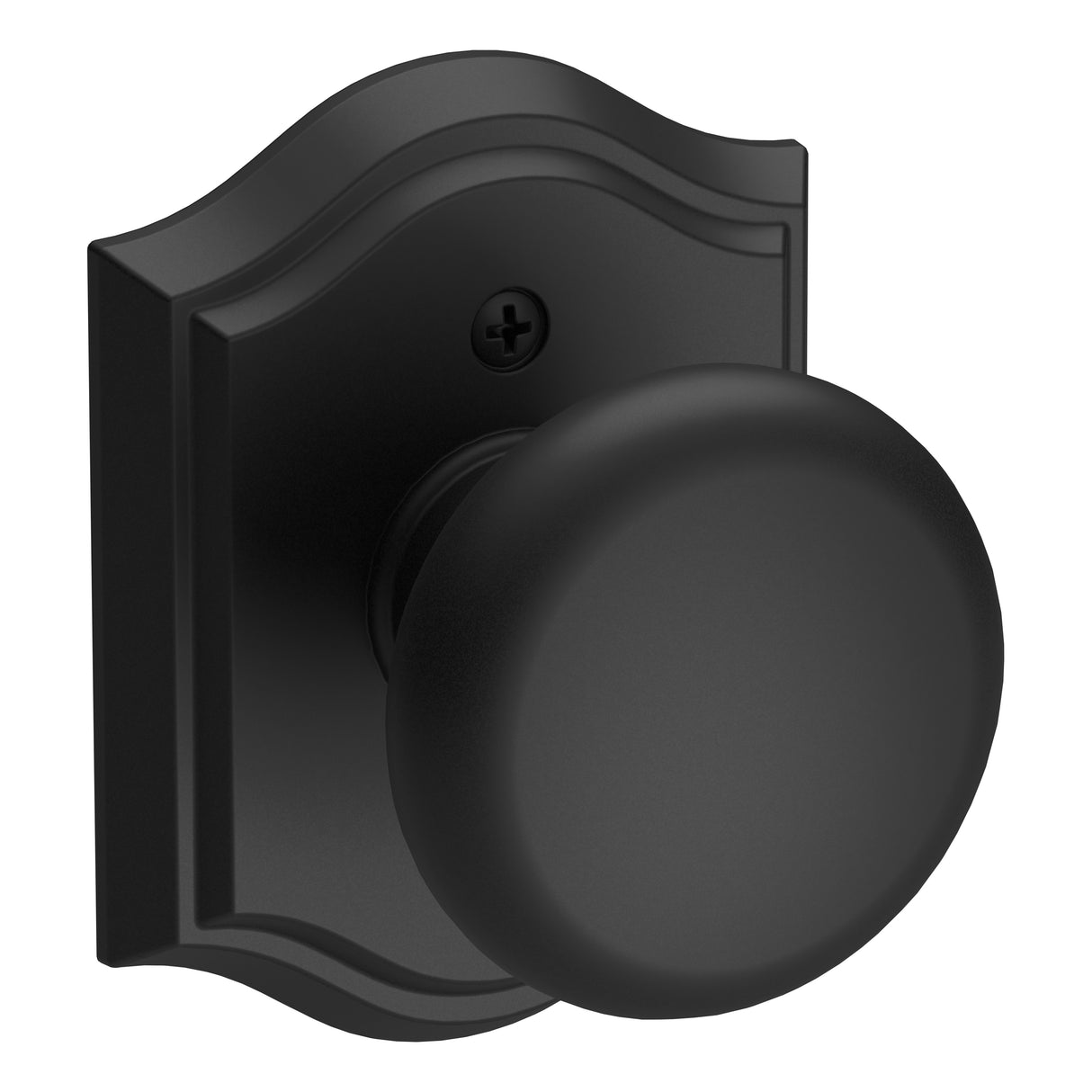 Baldwin Reserve HDROUTAR190 Half Dummy Round Knob and Traditional Arch Rose Satin Black Finish