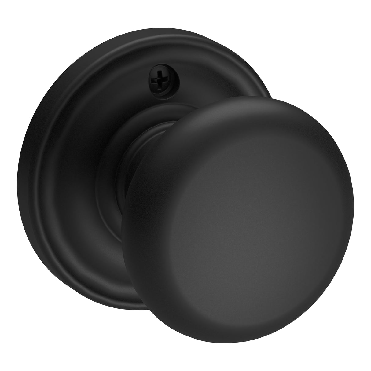 Baldwin Reserve HDROUTRR190 Half Dummy Round Knob and Traditional Round Rose Satin Black Finish