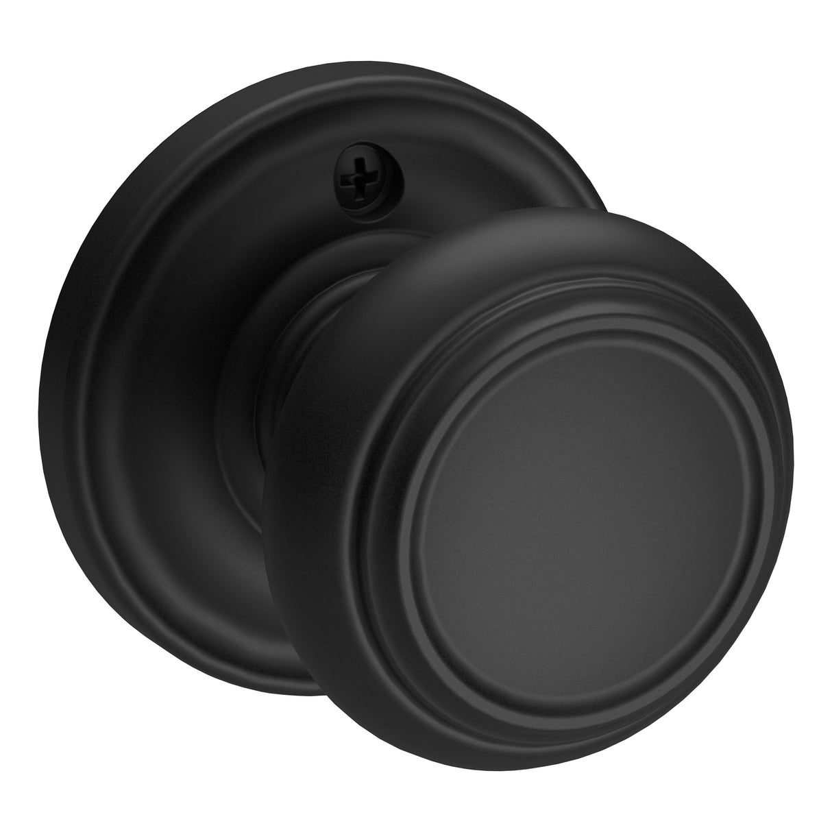 Baldwin Reserve HDTRATRR190 Half Dummy Traditional Knob and Traditional Round Rose Satin Black Finish