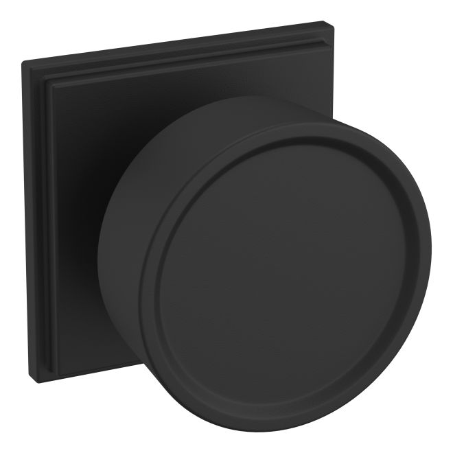 Baldwin K009190IDM Preconfigured K009 Hollywood Hills Knob with R050 Rose Half Dummy Lock Satin Black Finish - Baldwin Quickship Item *