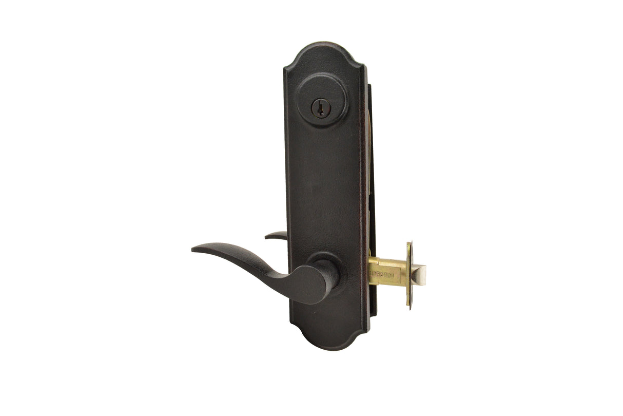 Weslock L7641H1H1SL2D Left Hand Carlow Tramore Single Cylinder Deadbolt Passage Lock with Adjustable Latch and Round Corner Strikes Oil Rubbed Bronze Finish