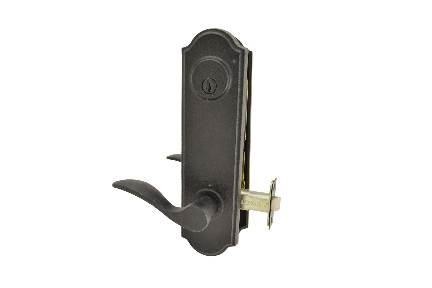 Weslock L7641H2H2SL2D Left Hand Carlow Tramore Single Cylinder Deadbolt Passage Lock with Adjustable Latch and Round Corner Strikes Black Finish