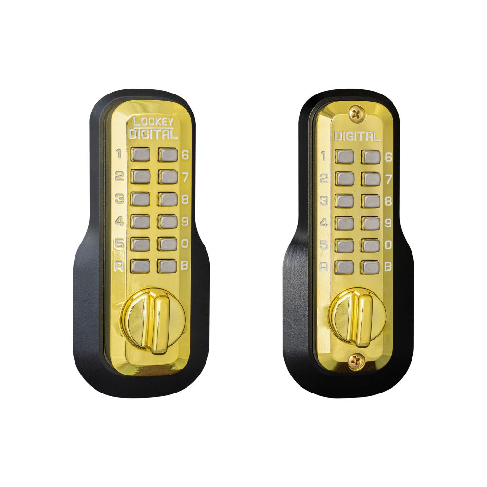 Lockey M210BBDC Mechanical Keyless Deadbolt with Double Combination Bright Brass Finish