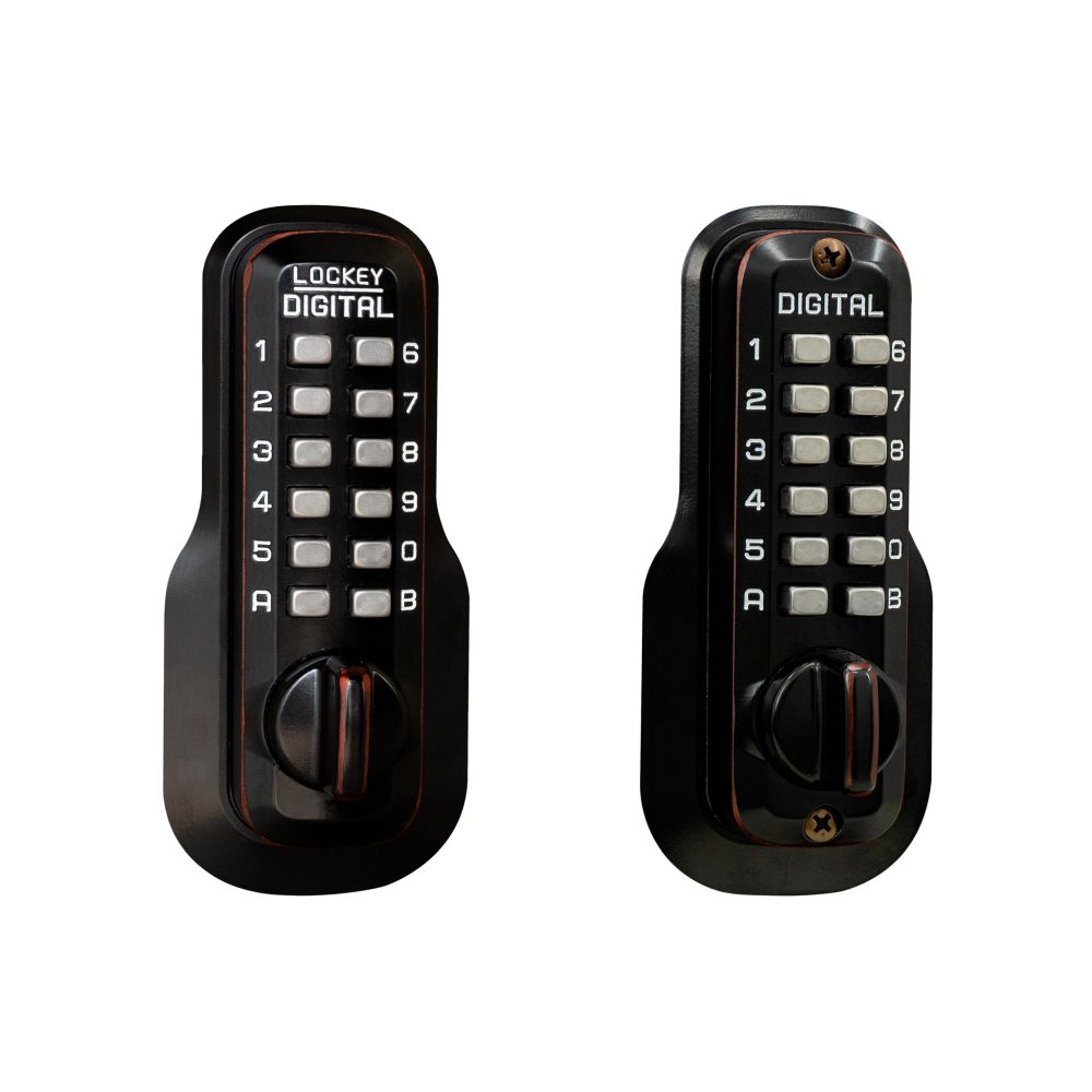 Lockey M210OILDC Mechanical Keyless Deadbolt with Double Combination Oil Rubbed Bronze Finish