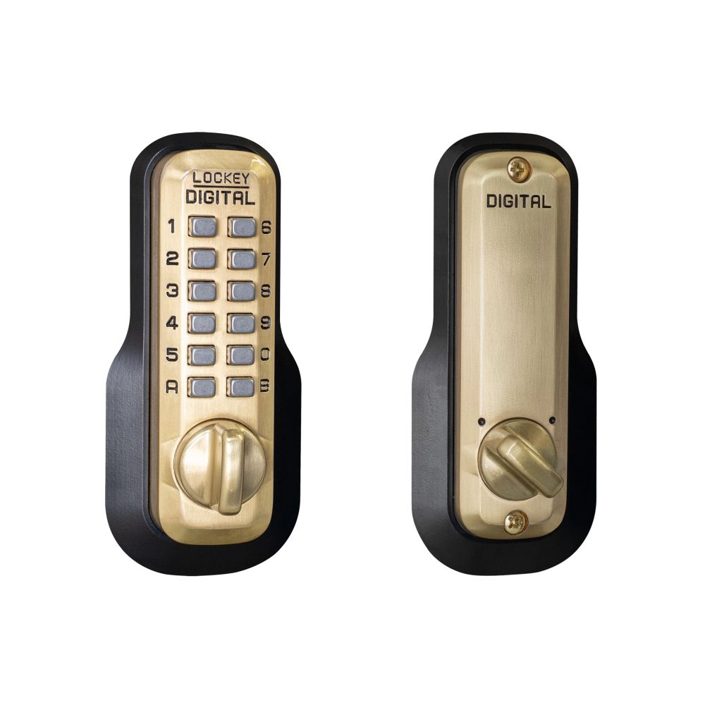 Lockey M210SB Mechanical Keyless Deadbolt with Single Combination Satin Brass Finish