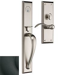 Baldwin M504190RENT Cody Full Escutcheon Right Hand Single Cylinder Entry Mortise Trim Satin Black Finish - Baldwin Quickship Item *