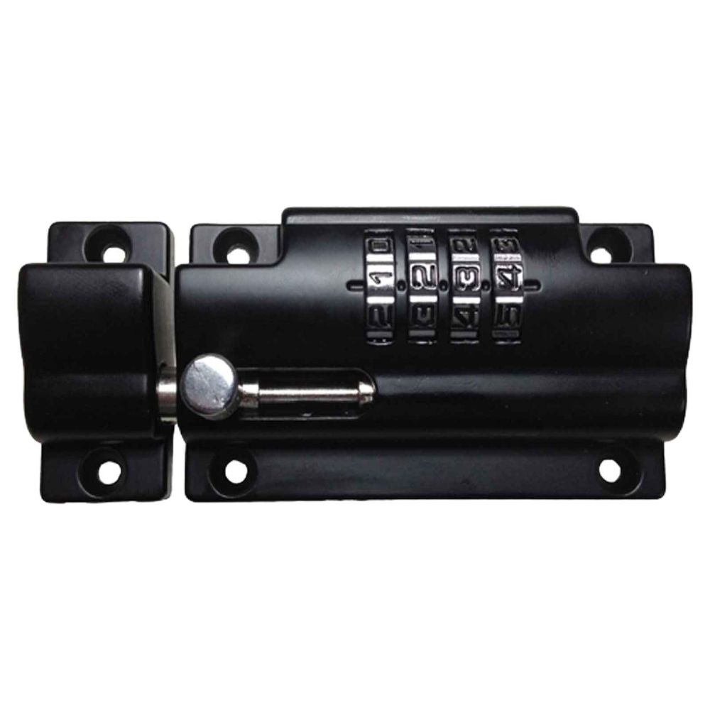 Lockey MS40 Mechanical Combination Slide Bolt Lock Black Finish