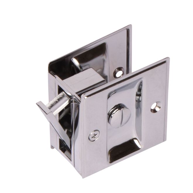 Pamex PF1210 Privacy Square Style Sliding Door Lock Bright Chrome Finish