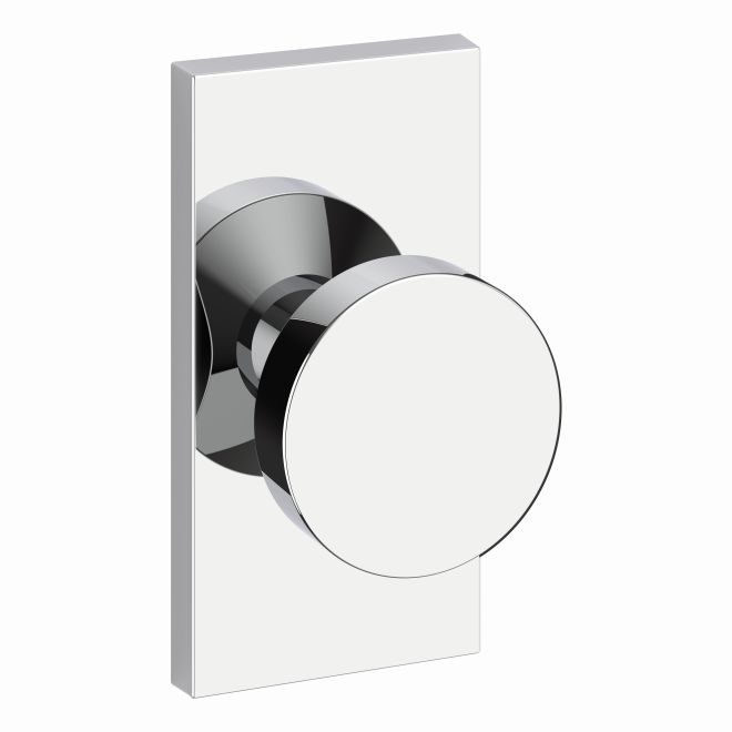 Baldwin Reserve PSCONCFR260 Passage Contemporary Knob with Contemporary 5" Rose with 6AL Latch and Dual Strike Bright Chrome Finish
