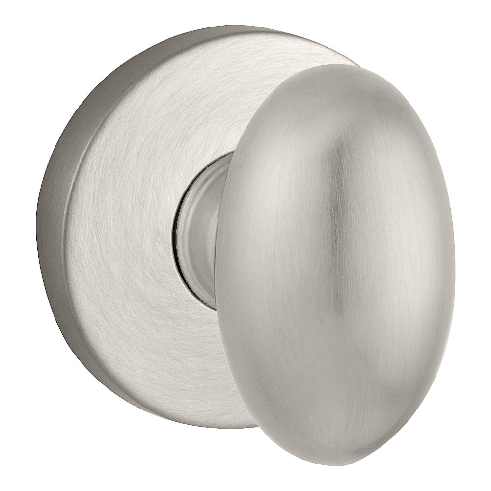Baldwin Reserve PSELLCRR150 Passage Ellipse Knob and Contemporary Round Rose with 6AL Latch and Dual Strike Satin Nickel Finish