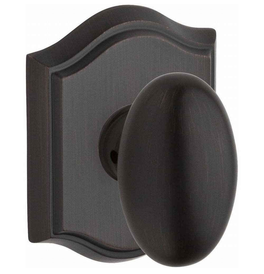 Baldwin Reserve PSELLTAR112 Passage Ellipse Knob and Traditional Arch Rose with 6AL Latch and Dual Strike Venetian Bronze Finish