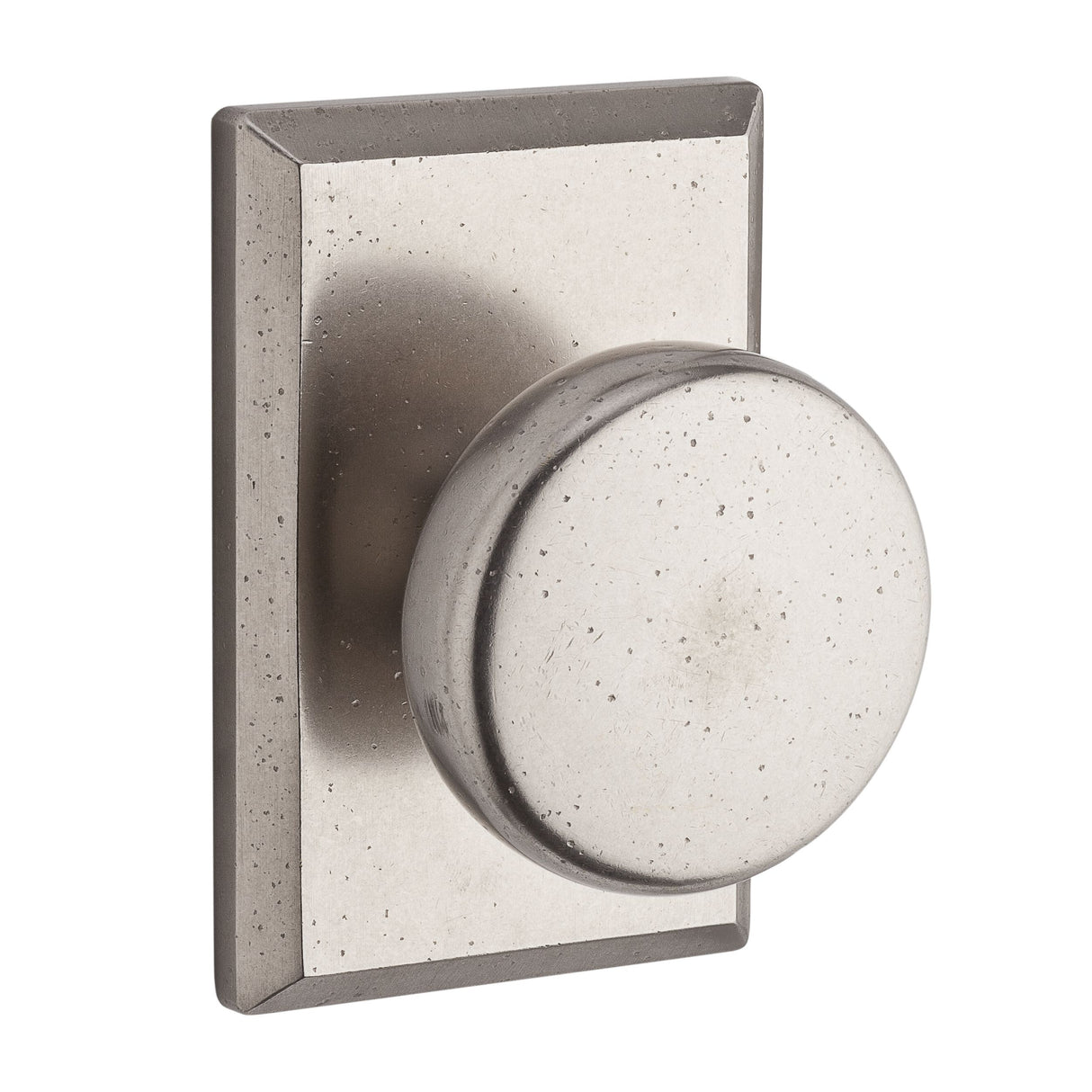Baldwin Reserve PSRUSRSR492 Passage Rustic Knob and Rustic Square Rose with 6AL Latch and Dual Strike White Bronze Finish