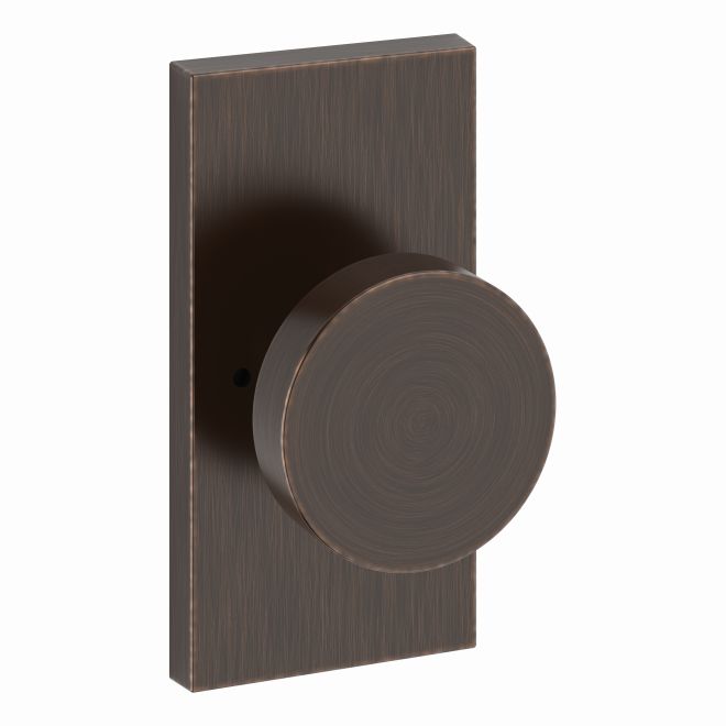 Baldwin Reserve PVCONCFR112 Privacy Contemporary Knob and Contemporary 5" Rose with 6AL Latch and Dual Strike Venetian Bronze Finish
