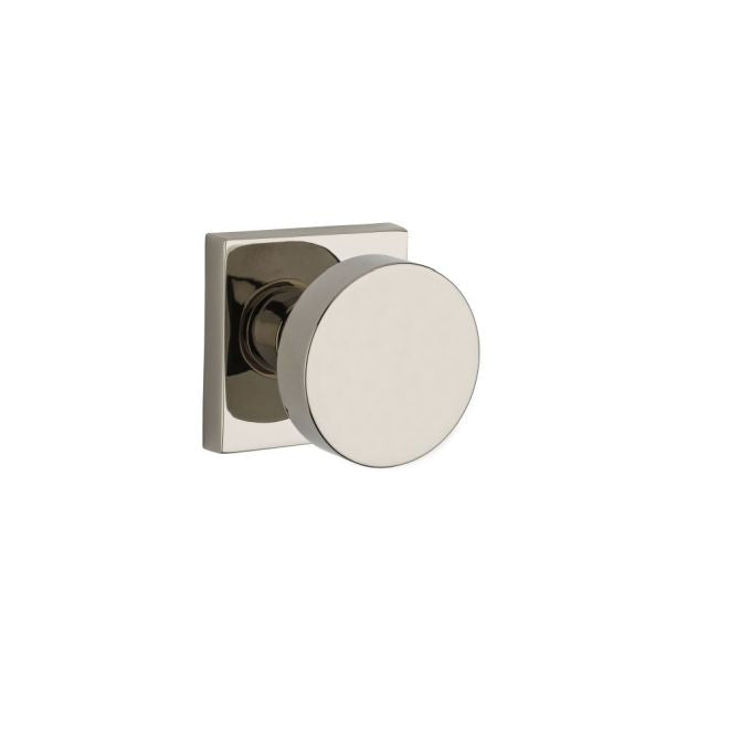 Baldwin Reserve PVCONCSR055 Privacy Contemporary Knob and Contemporary Square Rose with 6AL Latch and Dual Strike Lifetime Bright Nickel Finish