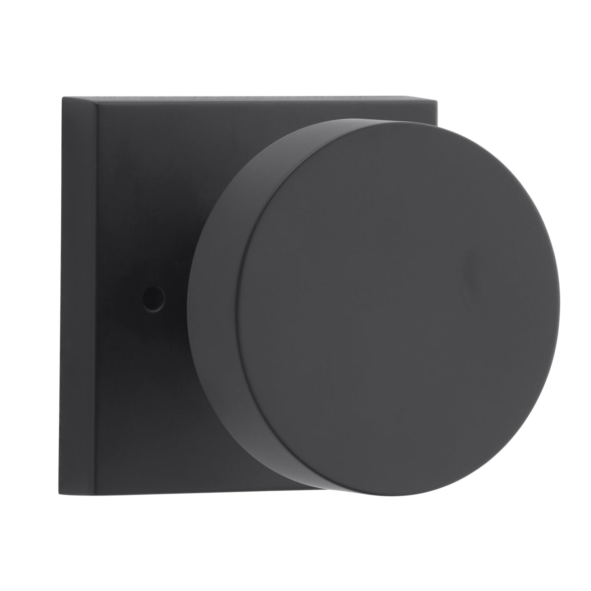 Baldwin Reserve PVCONCSR190 Privacy Contemporary Knob and Contemporary Square Rose with 6AL Latch and Dual Strike Satin Black Finish
