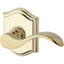 Baldwin Reserve PVCURTAR003 Privacy Curve Lever and Traditional Arch Rose with 6AL Latch and Dual Strike Lifetime Brass Finish