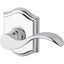 Baldwin Reserve PVCURTAR260 Privacy Curve Lever and Traditional Arch Rose with 6AL Latch and Dual Strike Bright Chrome Finish
