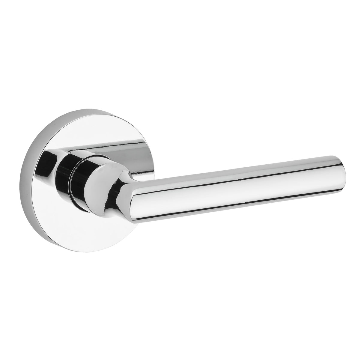 Baldwin Reserve PVTUBCRR260 Privacy Tube Lever and Contemporary Round Rose with 6AL Latch and Dual Strike Bright Chrome Finish