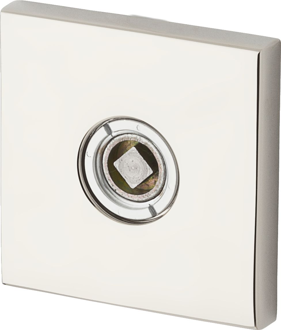 Baldwin R017055PV 2-5/8" Contemporary Square Privacy Rose Pair Lifetime Bright Nickel Finish