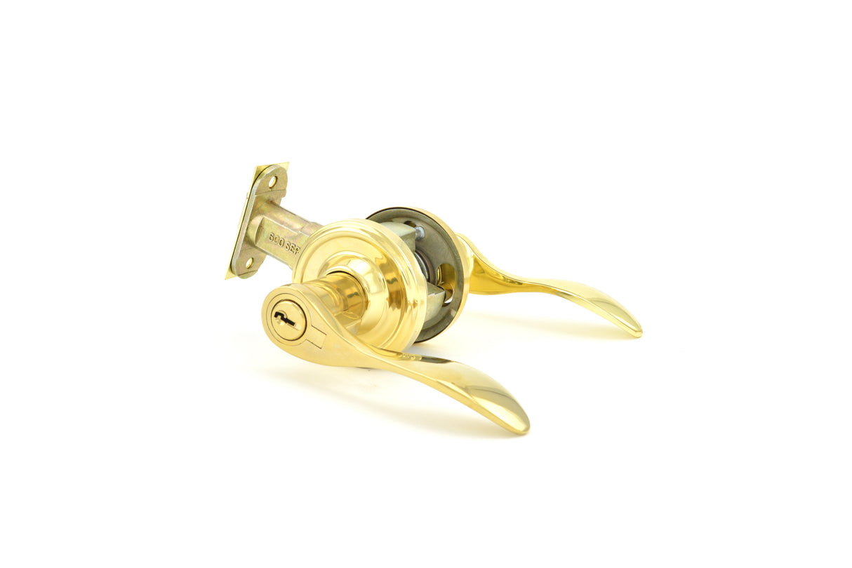 Weslock R0640UBU3SL23 Right Hand Bordeau Entry Lock with Adjustable Latch and Full Lip Strike Lifetime Brass Finish