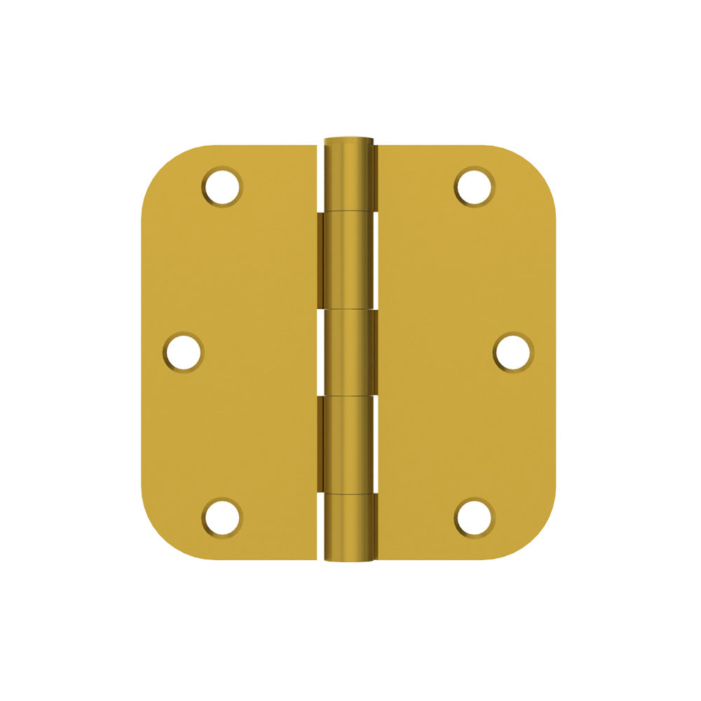 Hager RC18423124EA58 3-1/2" x 3-1/2" 5/8” Radius Full Mortise Residential Plain Bearing Hinge Satin Brass Finish