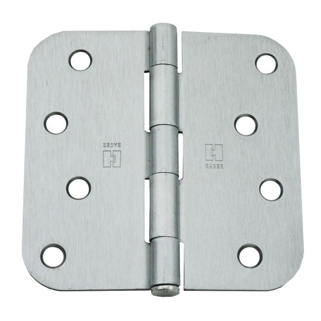 Hager RC1842426DEA58 4" x 4" 5/8” Radius Full Mortise Residential Plain Bearing Hinge Satin Chrome Finish