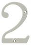 Deltana RN4-2U15 4" Numbers; Solid Brass; Satin Nickel Finish