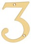 Deltana RN4-3 4" Numbers; Solid Brass; Lifetime Brass Finish