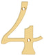 Deltana RN6-4 6" Numbers; Solid Brass; Lifetime Brass Finish
