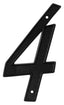 Deltana RNZ44 4" Numbers; Zinc; Black Finish
