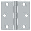 Deltana S33U26D-R 3" x 3" Square Hinge; Satin Chrome Finish
