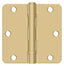 Deltana S35R4BB4 3-1/2" x 3-1/2" x 1/4" Radius Hinge; Ball Bearing; Satin Brass Finish