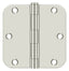 Deltana S35R514 3-1/2" x 3-1/2" x 5/8" Radius Hinge; Residential Thickness; Bright Nickel Finish